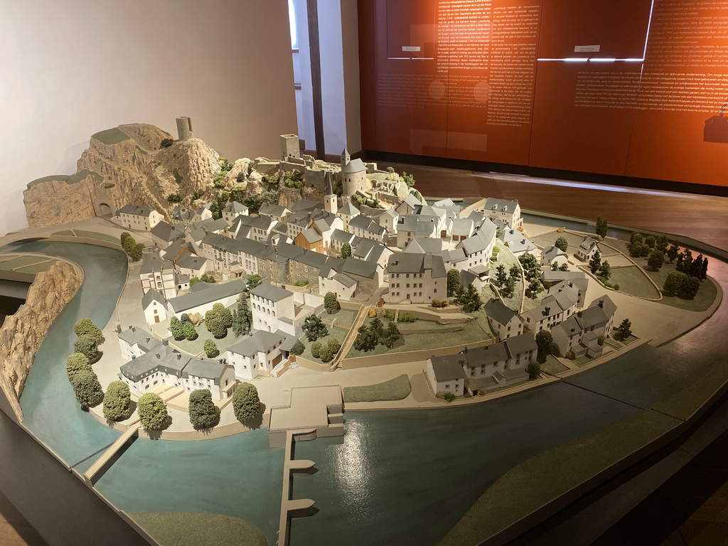 Scale model of the Esch-sur-Sûre Castle at the Museum of Models of the Castles and Palaces of Luxembourg at Clervaux Castle