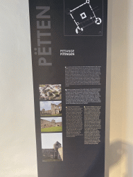 Explanation on the Pettange Castle at the Museum of Models of the Castles and Palaces of Luxembourg at Clervaux Castle