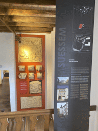 Reliefs and explanation on the Sanem Castle at the Museum of Models of the Castles and Palaces of Luxembourg at Clervaux Castle