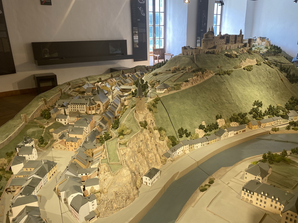 Scale model of the Vianden Castle before renovation at the Museum of Models of the Castles and Palaces of Luxembourg at Clervaux Castle