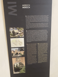 Explanation on the Mersch Castle at the Museum of Models of the Castles and Palaces of Luxembourg at Clervaux Castle