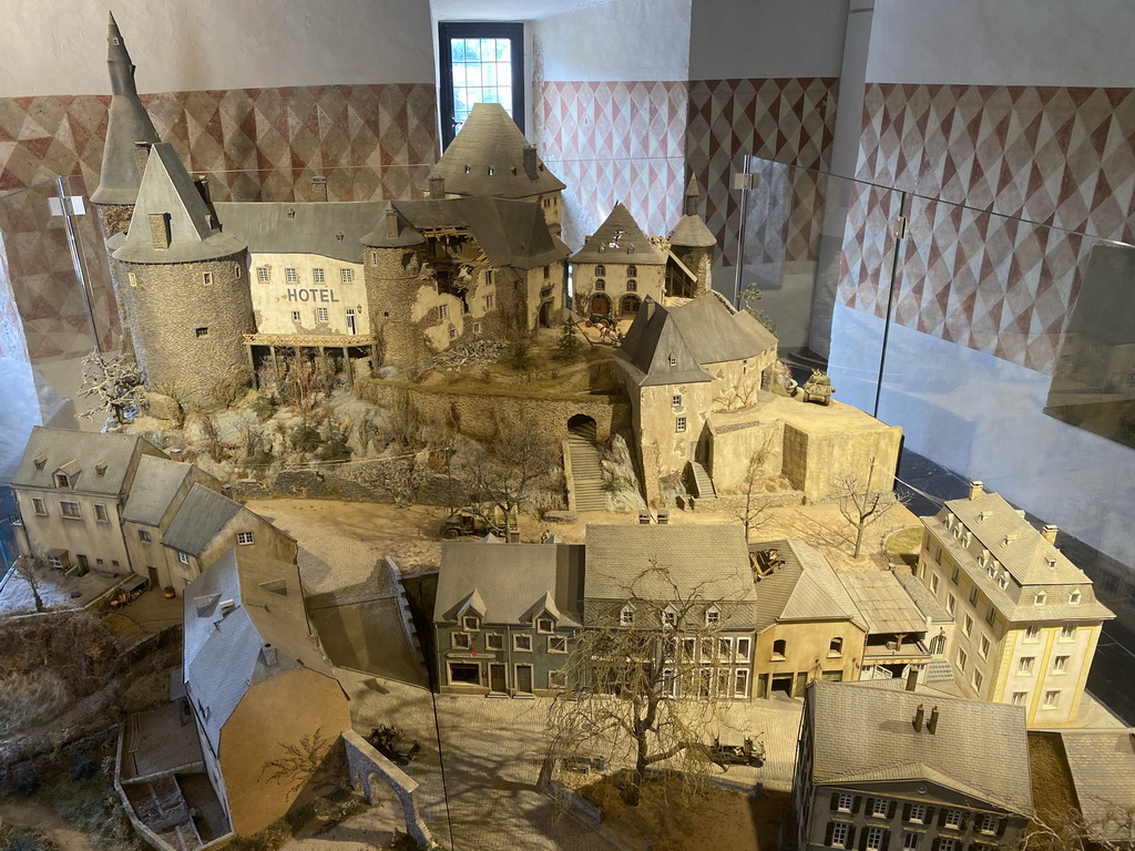 Scale model of the Clervaux Castle during World War II at the Museum of Models of the Castles and Palaces of Luxembourg at Clervaux Castle