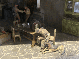 Scale models of soldiers at the Clervaux Castle during World War II at the Museum of Models of the Castles and Palaces of Luxembourg at Clervaux Castle