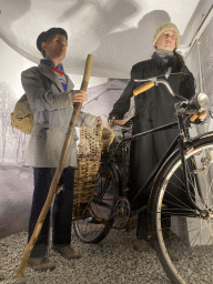 Wax statues of civilians at the Museum of the Battle of the Ardennes Clervaux at Clervaux Castle