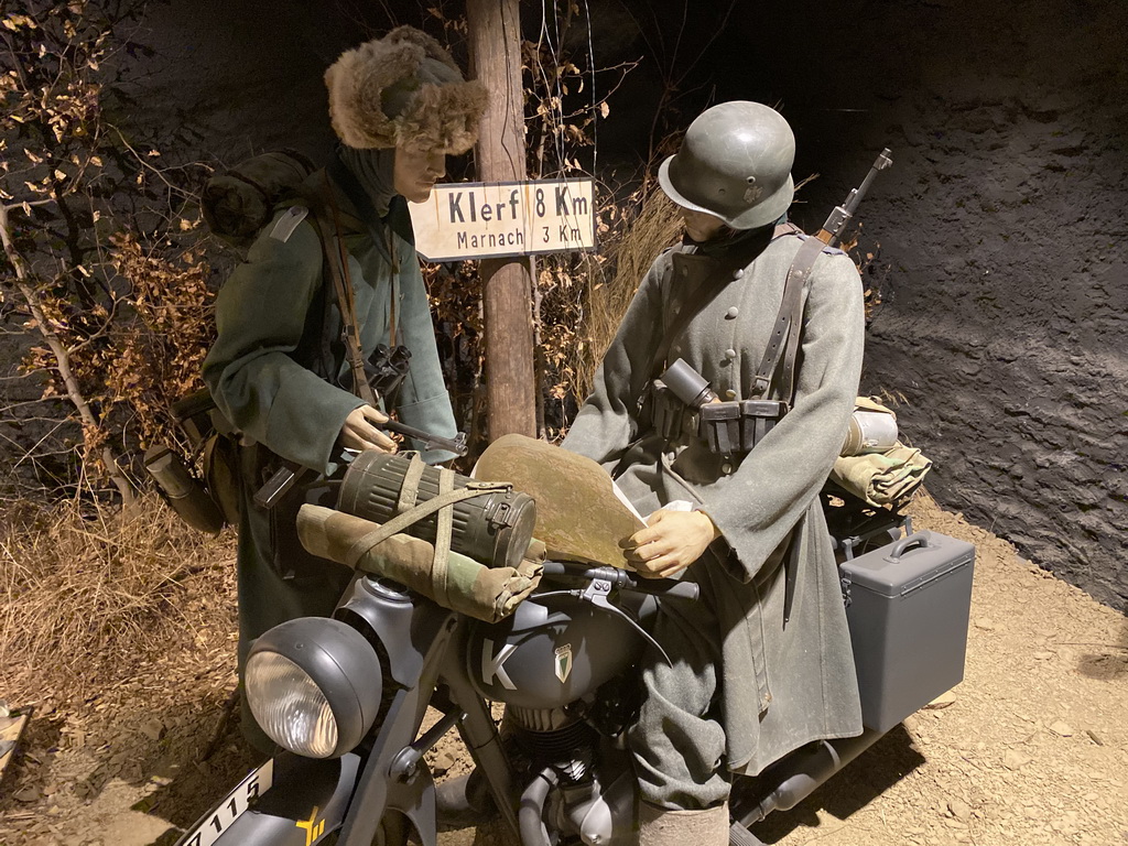 Wax statues of soldiers at the Museum of the Battle of the Ardennes Clervaux at Clervaux Castle