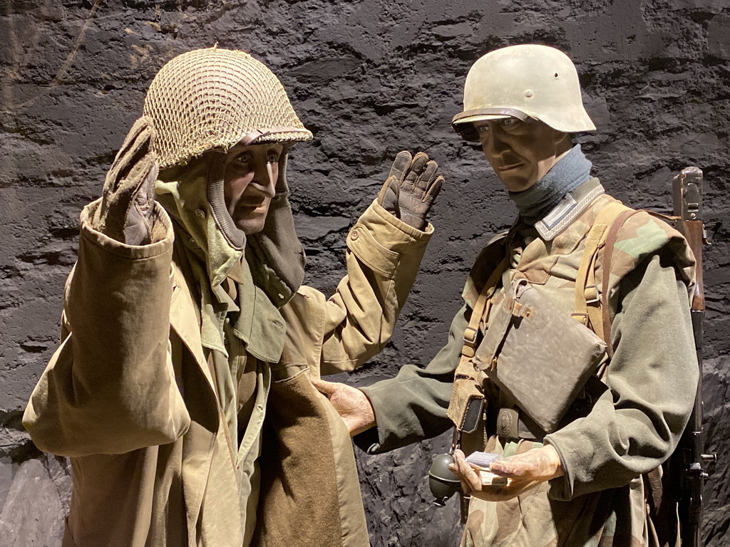 Wax statues of soldiers at the Museum of the Battle of the Ardennes Clervaux at Clervaux Castle