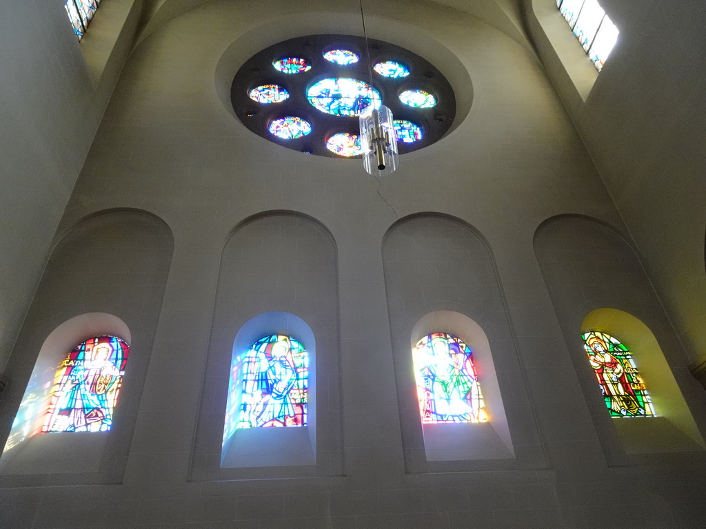 Stained glass windows at the southwest transept of the Church of Clervaux