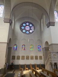Stained glass windows at the northeast transept of the Church of Clervaux