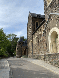 Southwest side of the Church of Clervaux at the Montée de l`Église street