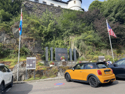 World War II monument at the south side of Clervaux Castle at the Place du Marché square