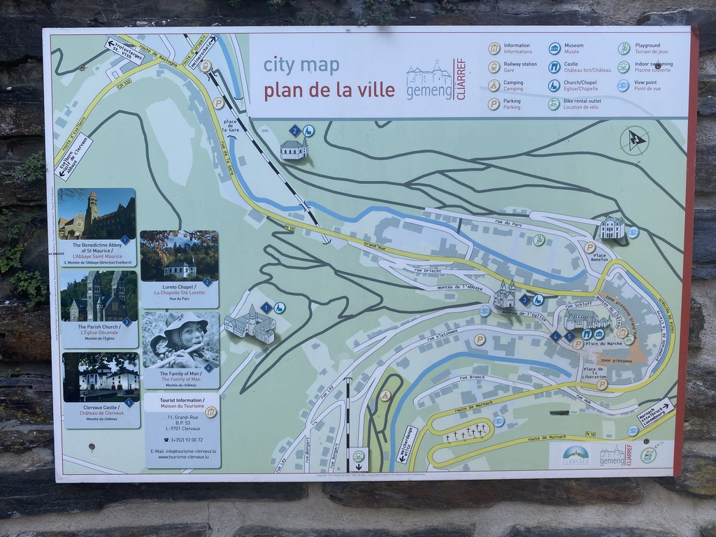 Map of the town center at the Place de Liberation square