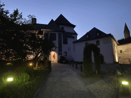 Front of Clervaux Castle at the Montée du Château street, by night