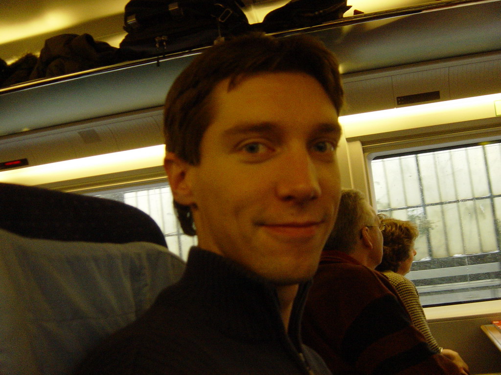 Tim in the ICE train from Arnhem to Cologne