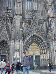 Tim at the front of the Cologne Cathedral