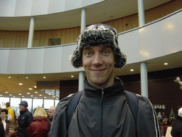 Tim with winter hat in the Chocolate Museum