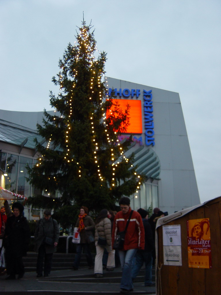 Christmas tree at the Medieval Market near the Chocolate Museum