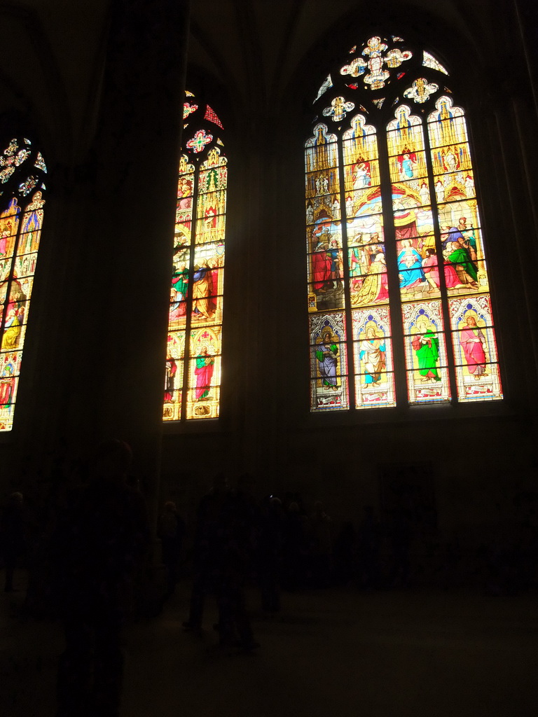 Miaomiao at the Pentecost Window, the Lamentation Window and the Adoration Window in the Cologne Cathedral