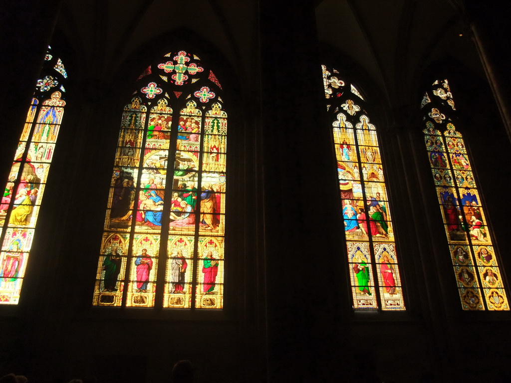 The Pentecost Window, the Lamentation Window, the Adoration Window and the St. John the Baptist Window in the Cologne Cathedral