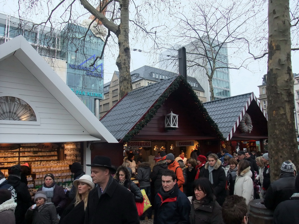 Pofferjes stall at the Christmas Market at Neumarkt square