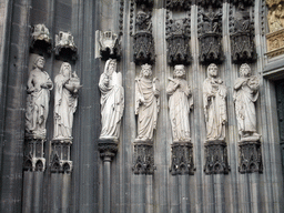Statues at the left side of the Main Portal of the Cologne Cathedral