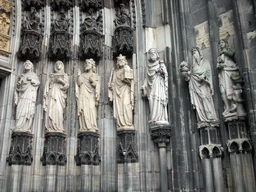 Statues at the right side of the Main Portal of the Cologne Cathedral
