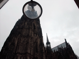 The southwest side of the Cologne Cathedral, and a street lantern