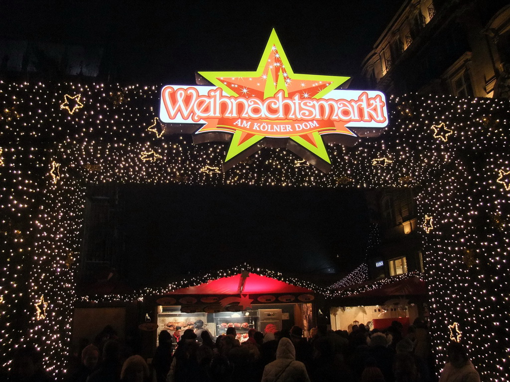 Entrance to the Cologne Christmas Market, by night