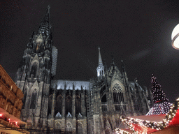 South side of the Cologne Cathedral and the Cologne Christmas Market, by night