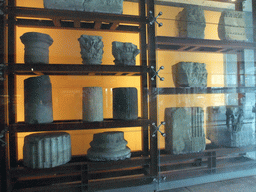 Parts of Roman columns at the entrance of the Romano-Germanic Museum at the Roncalliplatz aquare