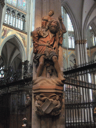 Statue of St. Christopher by Tilman van der Burch at the right transept of the Cologne Cathedral