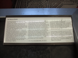 Information on the Dionysus Mosaic at the lower floor of the Romano-Germanic Museum