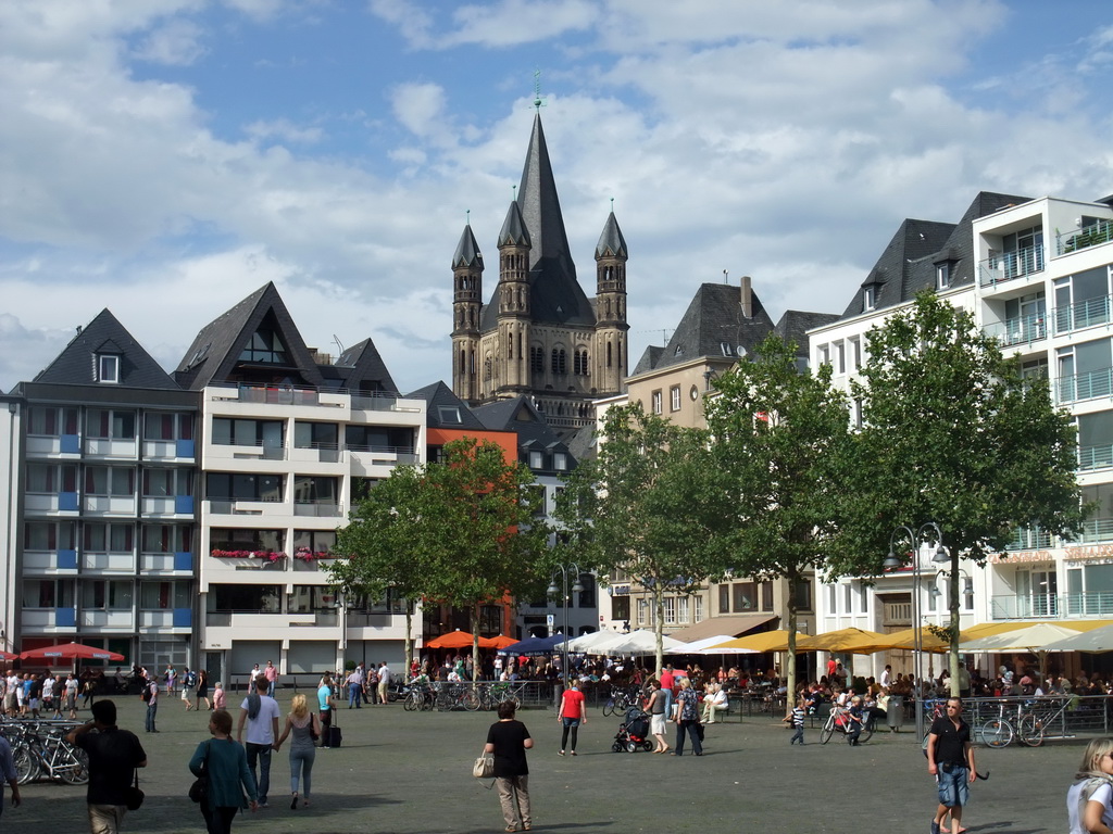The Heumarkt square with the tower of the Groß St. Martin church