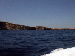 The north coast of Comino, viewed from the Luzzu Cruises tour boat from Malta to Gozo