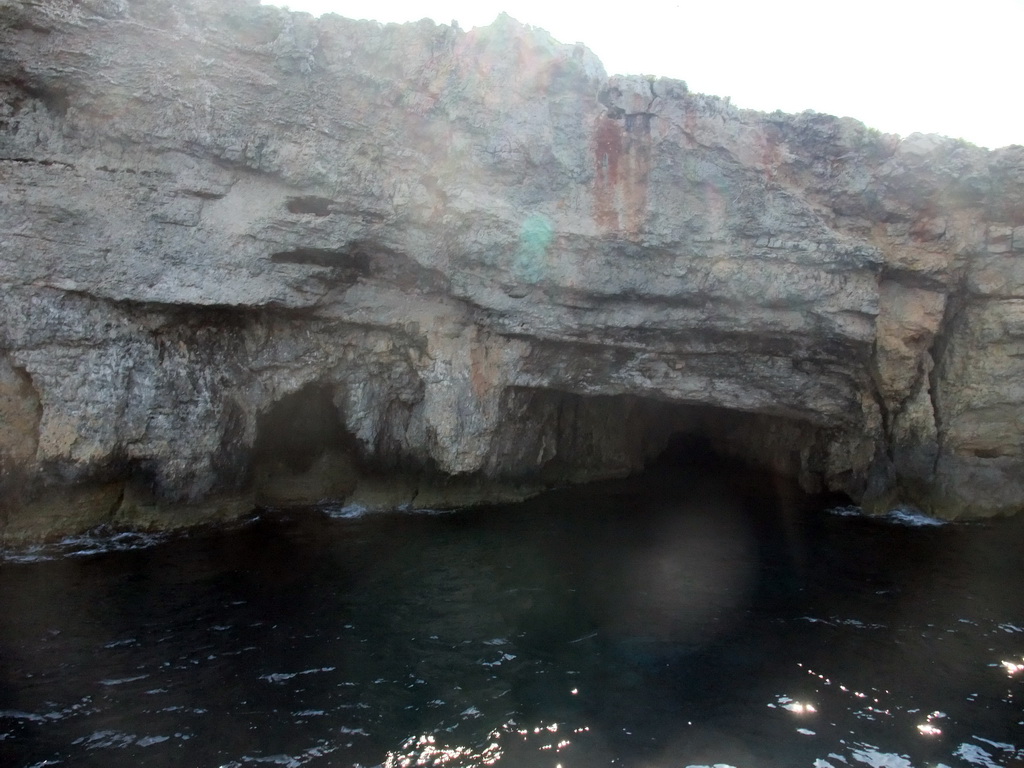 The Crystal Caves at the north coast of Comino, viewed from the Luzzu Cruises tour boat from Comino to Malta