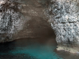 One of the Crystal Caves at the north coast of Comino, viewed from the Luzzu Cruises tour boat from Comino to Malta