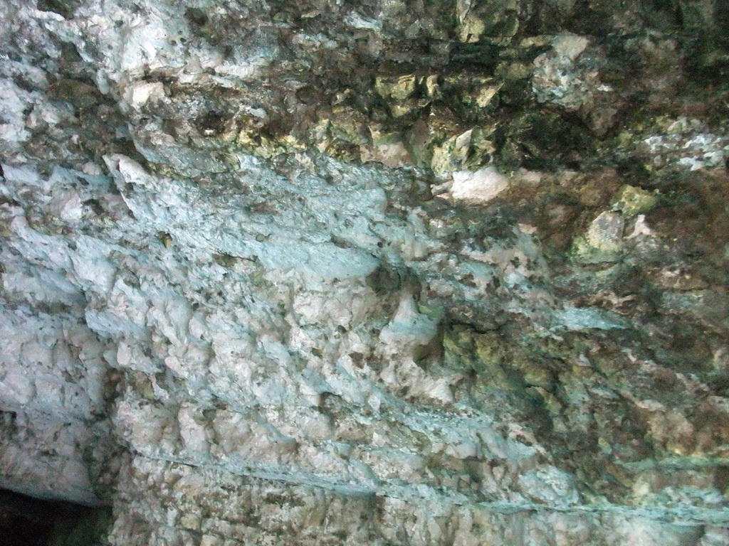 Rocks at one of the Crystal Caves at the north coast of Comino, viewed from the Luzzu Cruises tour boat from Comino to Malta