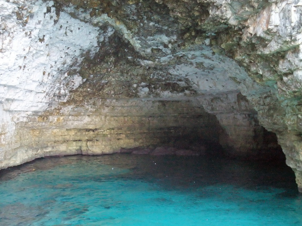 The Crystal Caves at the north coast of Comino, viewed from the Luzzu Cruises tour boat from Comino to Malta