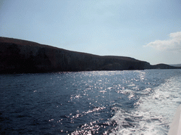 The north coast of Comino, viewed from the Luzzu Cruises tour boat from Comino to Malta