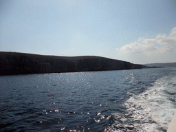 The north coast of Comino, viewed from the Luzzu Cruises tour boat from Comino to Malta