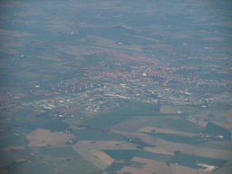 View on the city of Ringsted, from our airplane from Amsterdam to Copenhagen