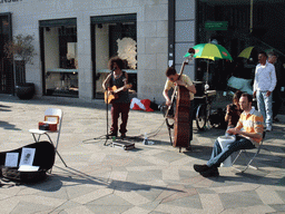 Street artists at the Amagertorv square