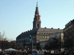 Højbro Plads square with the equestrian statue of Absalon, Christiansborg Palace and Christiansborg Palace Chapel