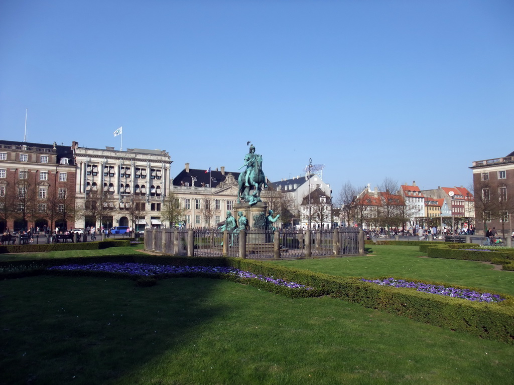 Equestrian statue of Christian V at Kongens Nytorv square (King`s New Square)