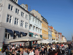 Restaurants with terraces at the north side of the Nyhavn harbour