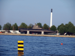The HDMS Sælen (S323) Submarine at the Old Naval Yard at Nyholm island, viewed from the DFDS Canal Tours boat