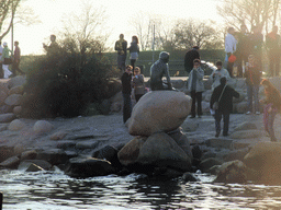 Statue `The Little Mermaid` at the Langelinie pier, viewed from the DFDS Canal Tours boat