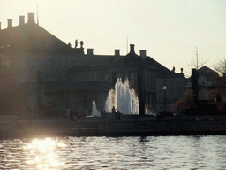 Fountain at the Amaliehaven garden of the Amalienborg Palace, viewed from the DFDS Canal Tours boat