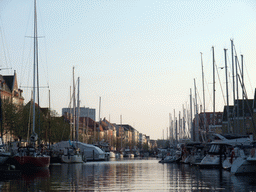 Boats and houses at the Christianshavn Canal, viewed from the DFDS Canal Tours boat