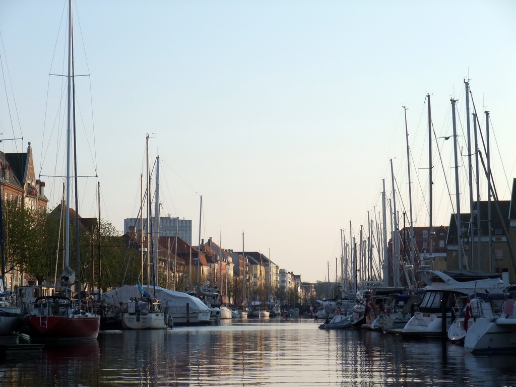 Boats and houses at the Christianshavn Canal, viewed from the DFDS Canal Tours boat