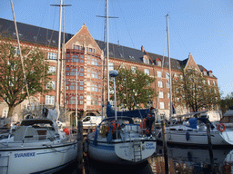 Boats and house at the Christianshavn Canal, viewed from the DFDS Canal Tours boat